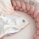 Set lenjerie pentru Patut Bebe din 6 piese Iepuras roz pudra (12)